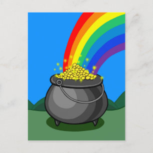 Gold- und Regenbogen-Pot Postkarte