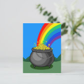 Gold- und Regenbogen-Pot Postkarte (Stehend Vorderseite)