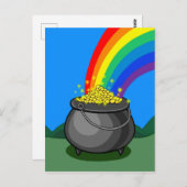 Gold- und Regenbogen-Pot Postkarte (Vorne/Hinten)