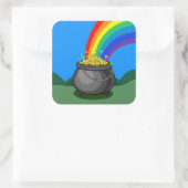 Gold- und Regenbogen-Pot Quadratischer Aufkleber (Tasche)