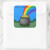 Gold- und Regenbogen-Pot Quadratischer Aufkleber (Tasche)