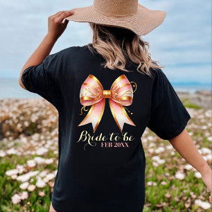 Gold- und rosa Blumenband Junggesellinnenabschied T-Shirt