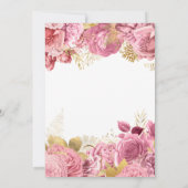 Gold und Rosa Blumenstrände 60. Geburtstag Einladung (Rückseite)