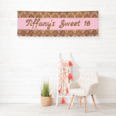 Gold- und rosa Damaskus-Celebration-Banner Banner (Insitu)