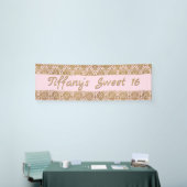 Gold- und rosa Damaskus-Celebration-Banner Banner (Messeveranstaltung)