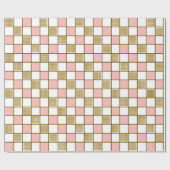Gold und Rosa-Design-Quadrate - Umschlagpapier Geschenkpapier (Flach)