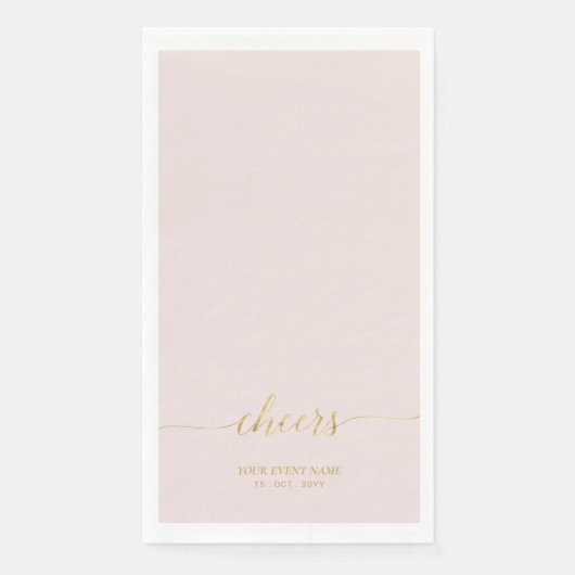 Gold und Rosa | Elegante Buchstaben Chefs Custom Serviette (Vorderseite)