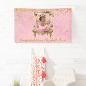 Gold und rosa Fahne Baby-Prinzessin-Babyparty Banner (Insitu)