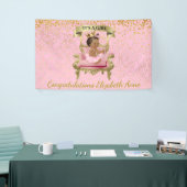 Gold und rosa Fahne Baby-Prinzessin-Babyparty Banner (Messeveranstaltung)
