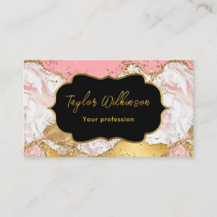 Gold- und rosa-farbene falsche Glitter-Pailletten- Visitenkarte