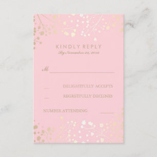 Gold und rosa Gipskraut-Hochzeit UAWG Karten