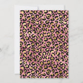 Gold und rosa Leopard bemalt Schwarz 40. Geburtsta Einladung (Rückseite)