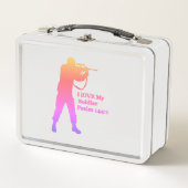 Gold- und Rosa-Lotschneider Metall Lunch Box (Vorderseite)