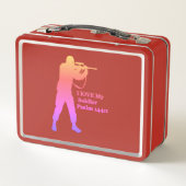 Gold- und Rosa-Lotschneider Metall Lunch Box (Rückseite)