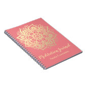 Gold und Rosa Mandala Meditation Journal Notizblock (Rechte Seite)
