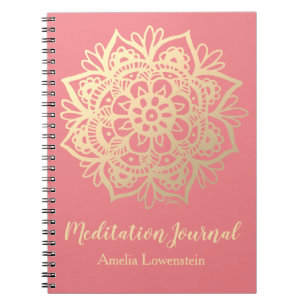 Gold und Rosa Mandala Meditation Journal Notizblock