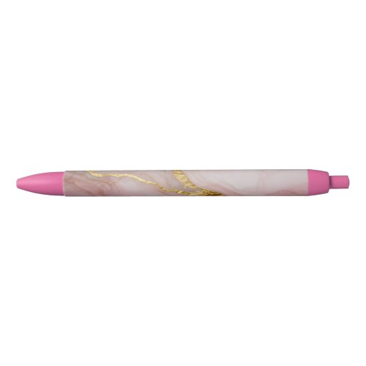 Gold- und rosa Marmortextur Kugelschreiber (Vorderseite)