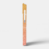 Gold und Rosa Ombre Glitter texturiert Case-Mate iPhone Hülle (Rückseite / Links)