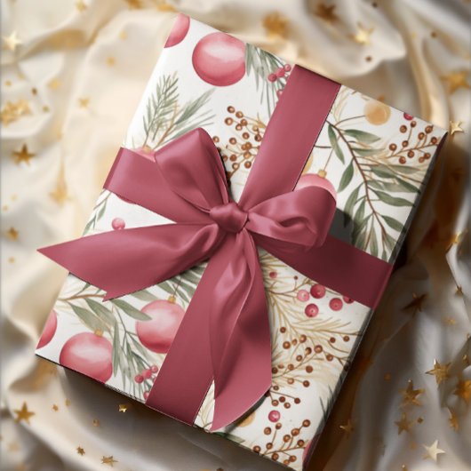 Gold und Rosa | Ornaments | Botanisches Muster Geschenkpapier