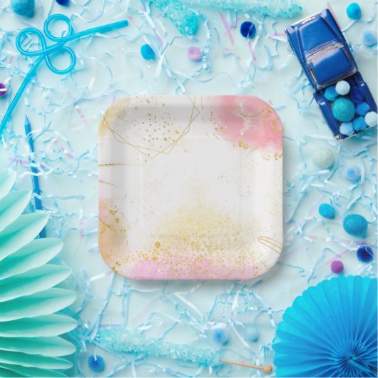 Gold und Rosa Pappteller (Party)