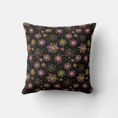 Gold und Rosa Schneeflocken Geburtsstunde Kissen (Rückseite)