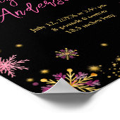 Gold und Rosa Schneeflocken Geburtsstunde Poster (Ecke)
