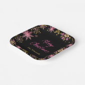 Gold und Rosa Schneeflocken Weihnachts-Party Pappteller (Gewinkelt)