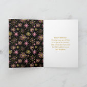 Gold und Rosa Schneeflocken zum Geburtstag Karte (Innenseite)