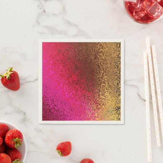 Gold und Rosa Shimmer Serviette (Beispiel)