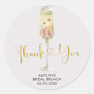 Gold- und rosa staubige Rose Soiree Danke Sticker