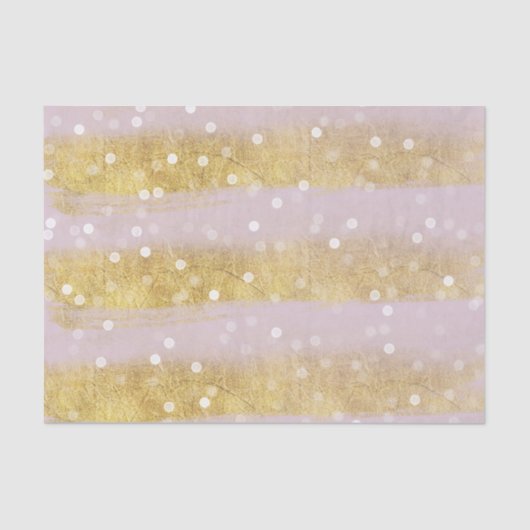 Gold und Rosa Streifen Bokeh Confetti Seidenpapier (Vorderseite)