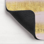 Gold und rosa Streifen Mousepad (Ecke)