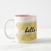 Gold und rosa Streifen Zweifarbige Tasse (Links)