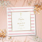 Gold und Rosa Stripe Taufe Christening Serviette