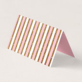 Gold und Rosa Striped Bäckerei gefaltete Visitenkarten (Rückseite)