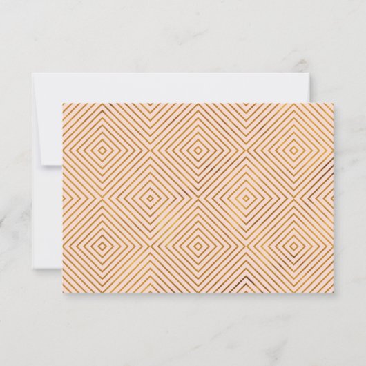 Gold und Rosa UAWG Kalligraphie mit Blütenrosa und RSVP Karte (Rückseite)