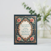 Gold- und Rosé-Blumenmuster-Einladungen Einladung (Stehend Vorderseite)