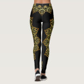 Gold und Rose Gold Abstraktes Prismatisches Design Leggings (Rückseite)