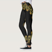 Gold und Rose Gold Abstraktes Prismatisches Design Leggings (Links)
