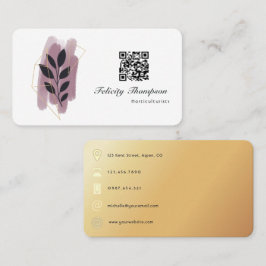 Gold und Rose Gold Pinselstriche QR-Code Visitenkarte