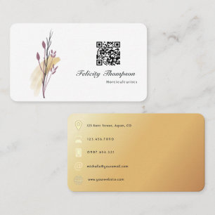 Gold und Rose Gold Pinselstriche QR-Code Visitenkarte