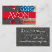 Gold und Rose Patriotische amerikanische Flagge Av Visitenkarte (Vorne/Hinten)