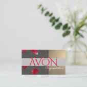Gold und Rose Personalisiert Avon Visitenkarte (Stehend Vorderseite)