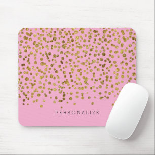 Gold- und Roséglamour-Konfetti Mousepad