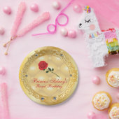 Gold-und Rosen-Prinzessin Party Pappteller (Party)