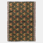 Gold und Rot Art Deco Muster auf schwarz Decke (Vorderseite Vertikal)