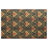 Gold und Rot Art Deco Muster auf schwarz Stoff (Fat Quarter (45,7 x 55,9 cm))