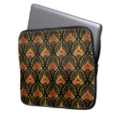 Gold und Rot Art Deco Muster Laptop Sleeve (Vorderseite Links)