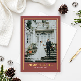 Gold und Rot dekoratives Foto - Grenze Folien Feiertagskarte