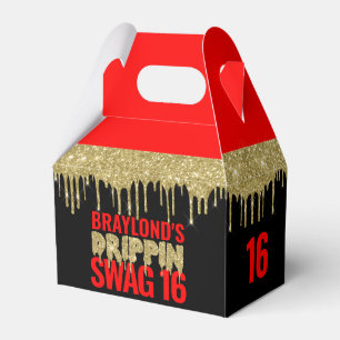 Gold und Rot Drippin Swag 16 Geburtstag  Geschenkschachtel